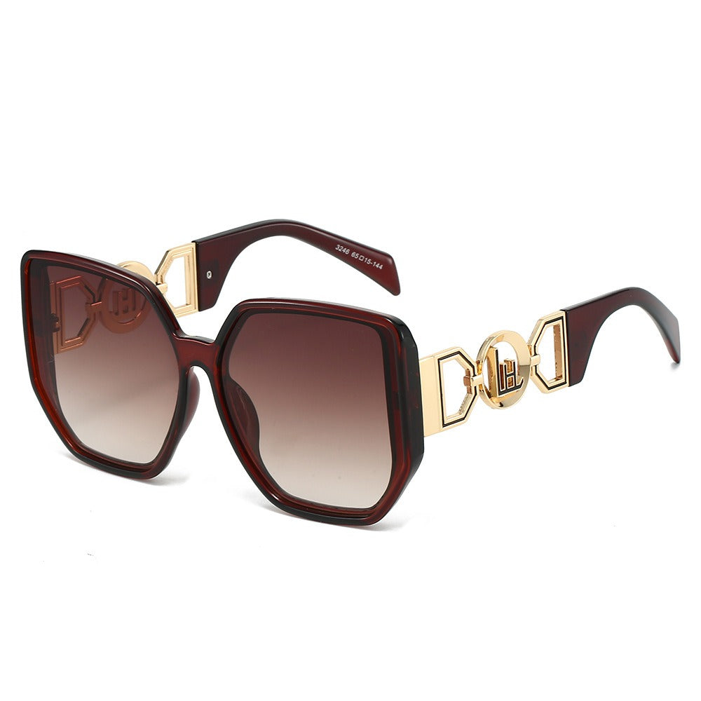2025 New fashion sunglasses sunscreen large frame sunglasses premium