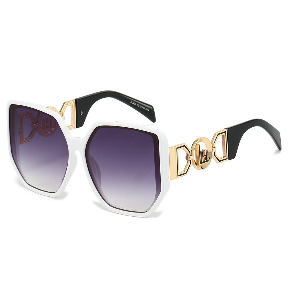 2025 New fashion sunglasses sunscreen large frame sunglasses premium