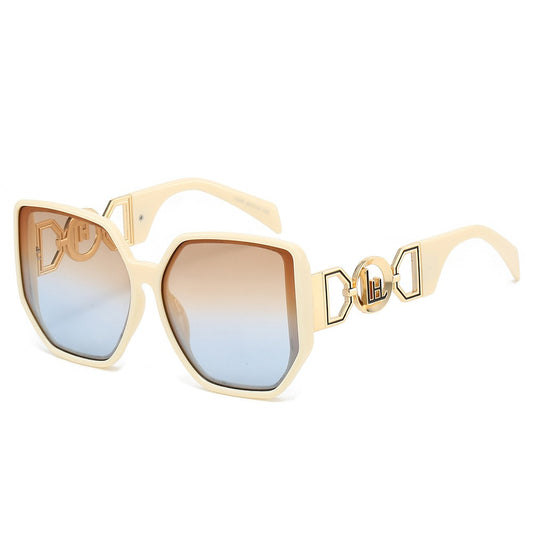 2025 New fashion sunglasses sunscreen large frame sunglasses premium