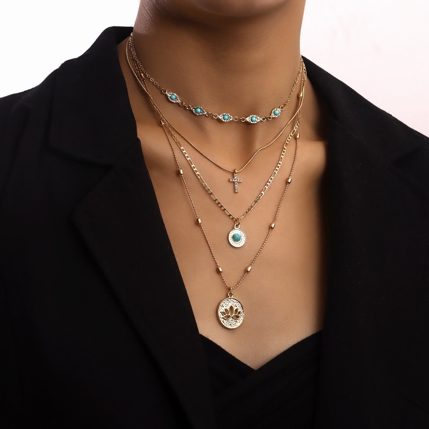 The Vintage Multi-Layered Choker Chain Necklace,vintage elegance with modern allure