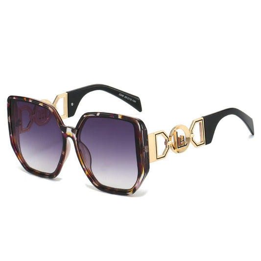 2025 New fashion sunglasses sunscreen large frame sunglasses premium
